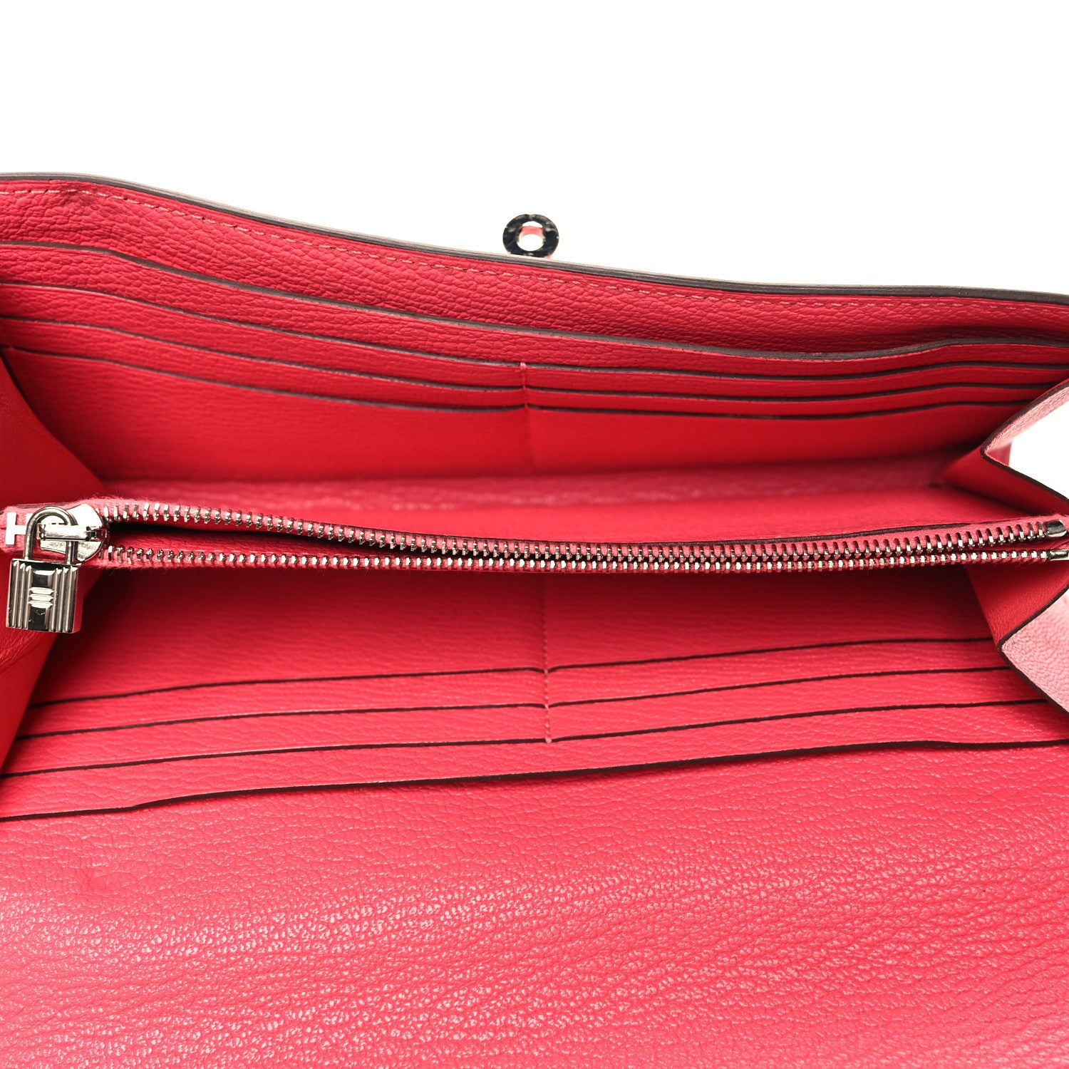 Hermes Chevre Mysore Kelly Longue Wallet Rose Lipstick 4 of 11