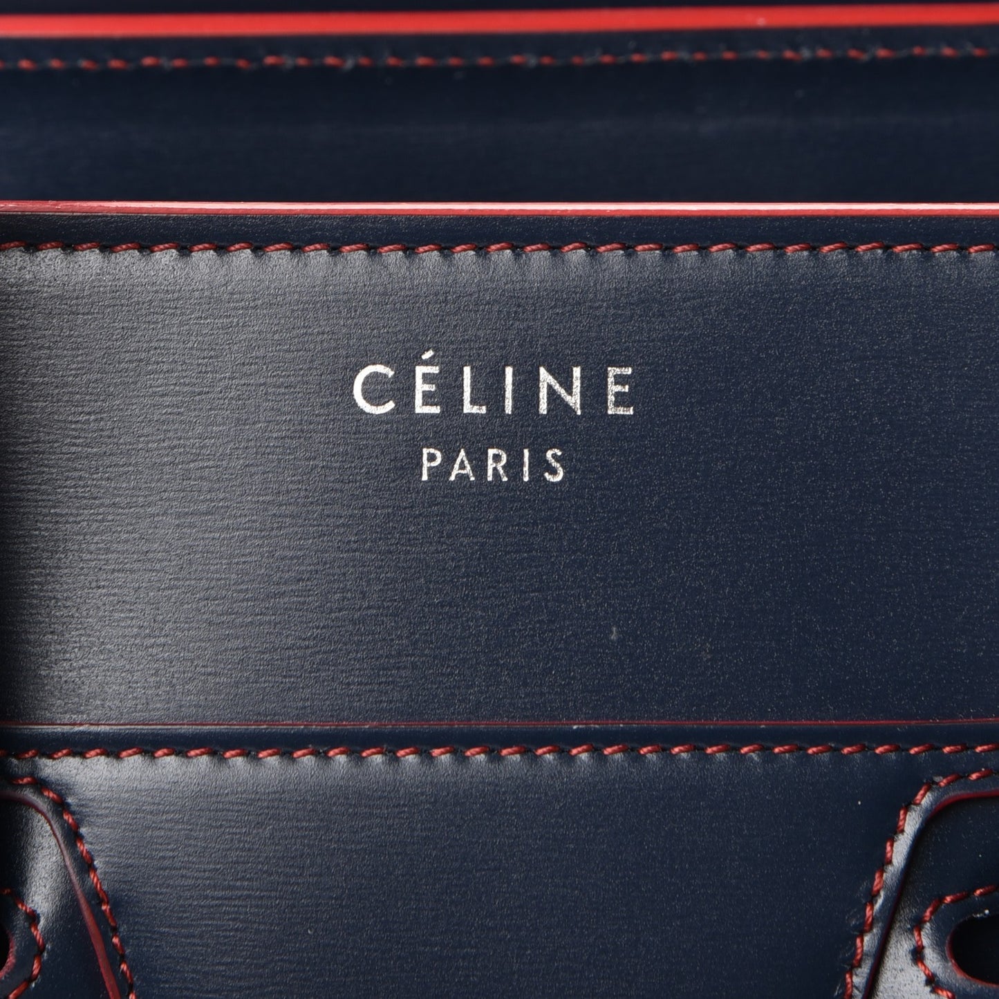 Satin Debossed Calfskin Micro Luggage Navy Blue