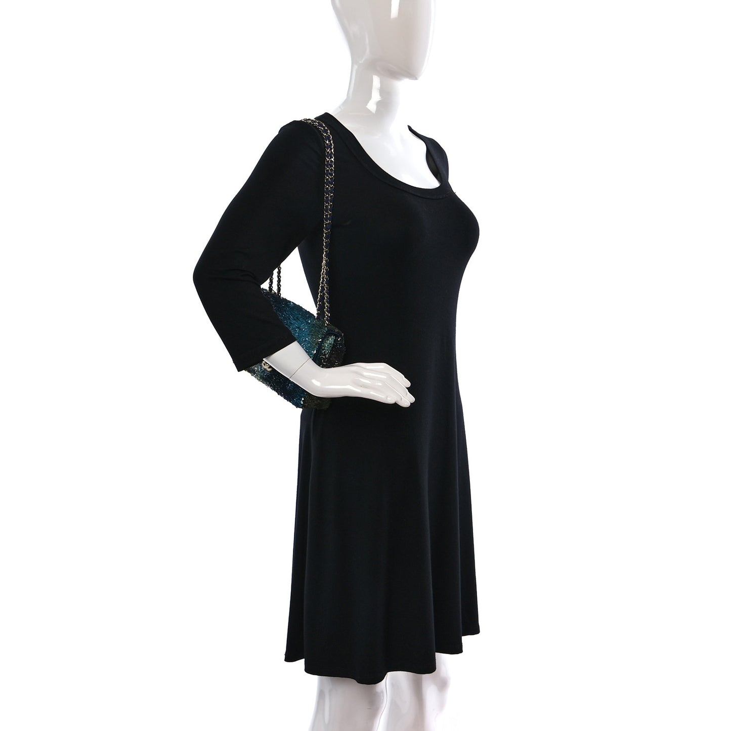 Shaded Sequins Mini Flap Light Green Dark Brown White Blue