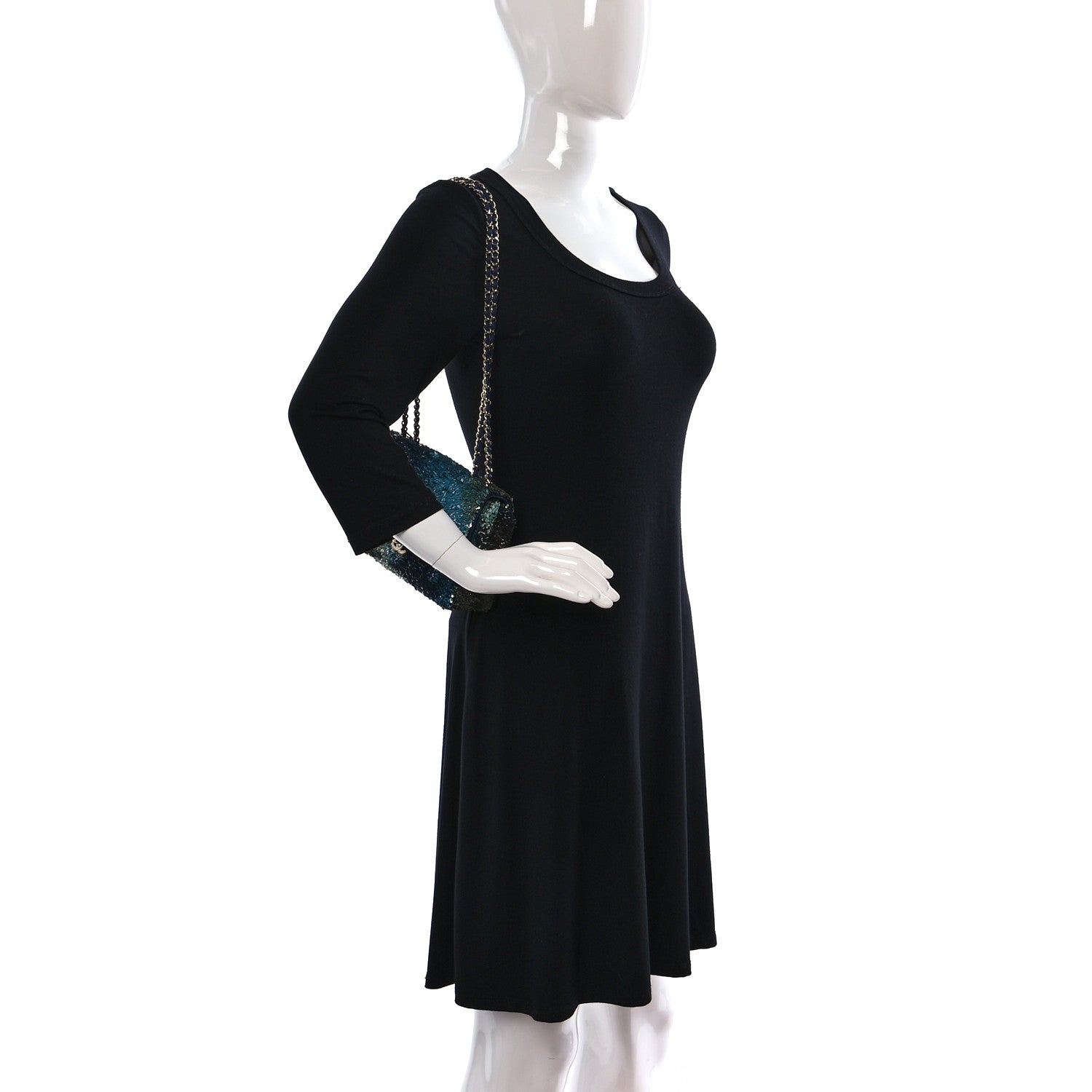 Chanel Shaded Sequins Mini Flap Light Green Dark Brown White Blue 2 of 10