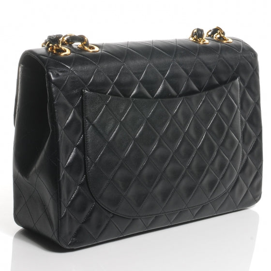 Lambskin XL Jumbo Flap Black