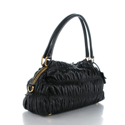 Prada Nappa Gaufre Bow Shoulder Bag Nero Black 3 of 10