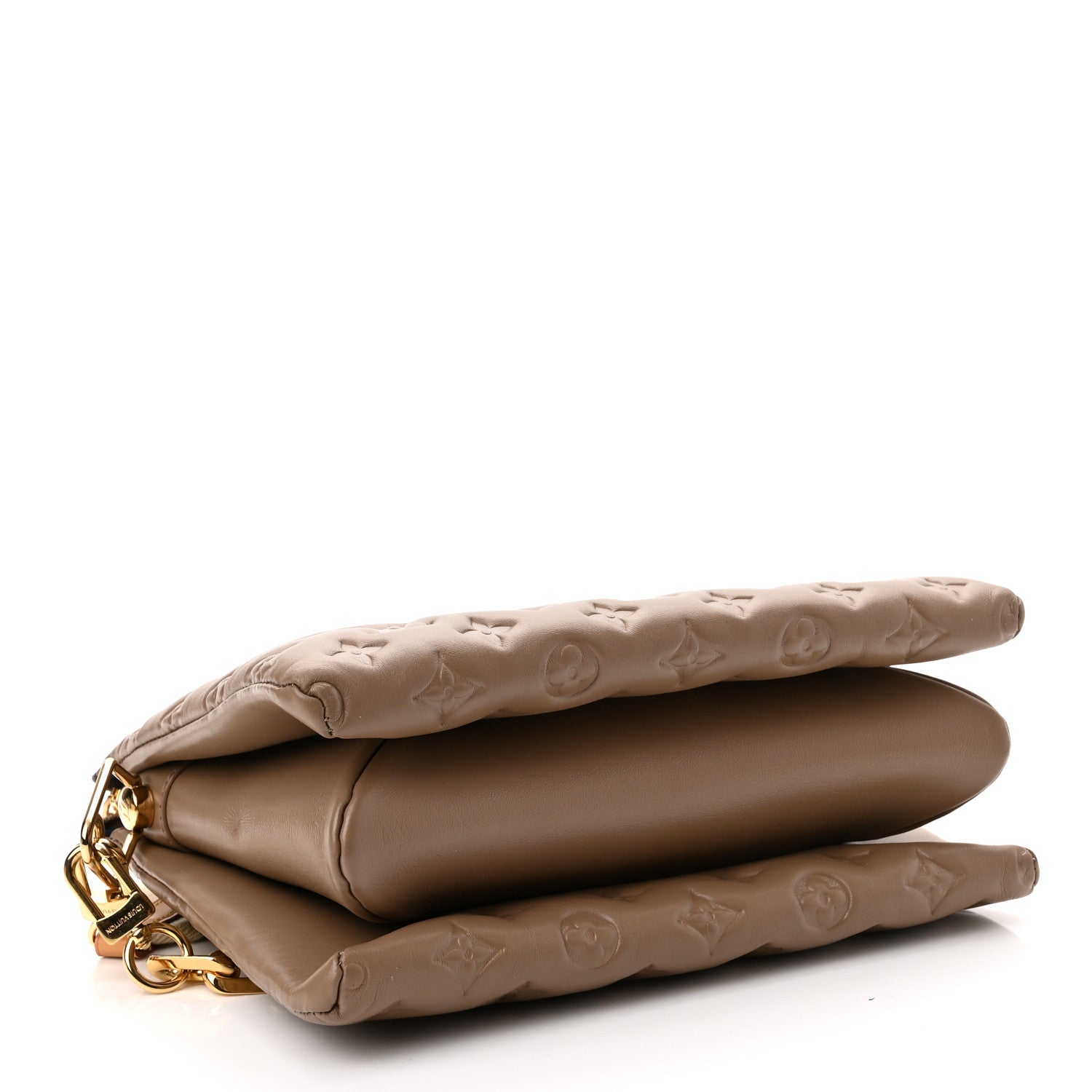 Louis Vuitton Lambskin Embossed Monogram Coussin PM Taupe 4 of 10