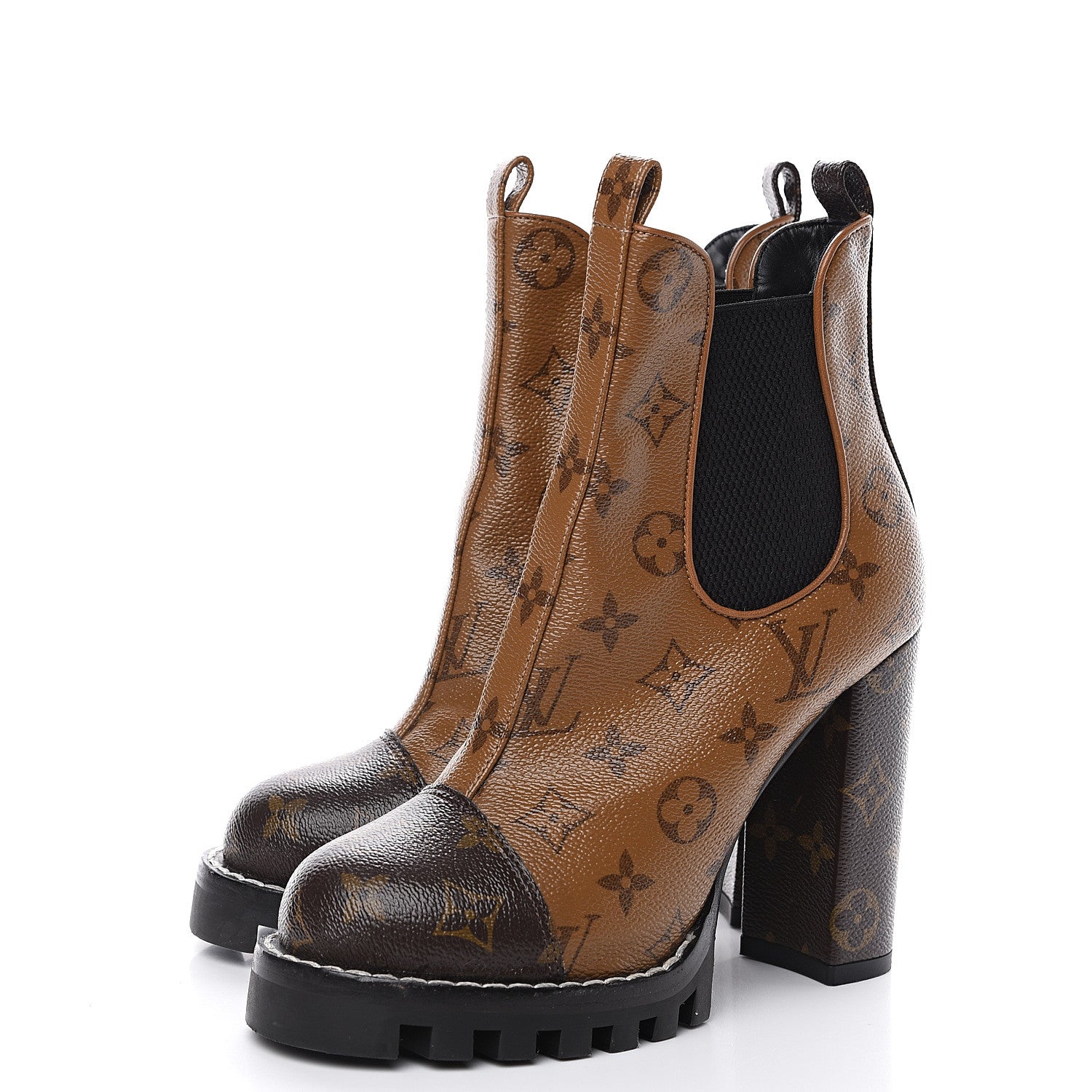 Louis Vuitton Patent Reverse Monogram Star Trail Chelsea Ankle Boots 36.5 3 of 6