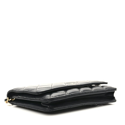 Chanel Lambskin Quilted Wallet On Chain WOC Black 4 of 12