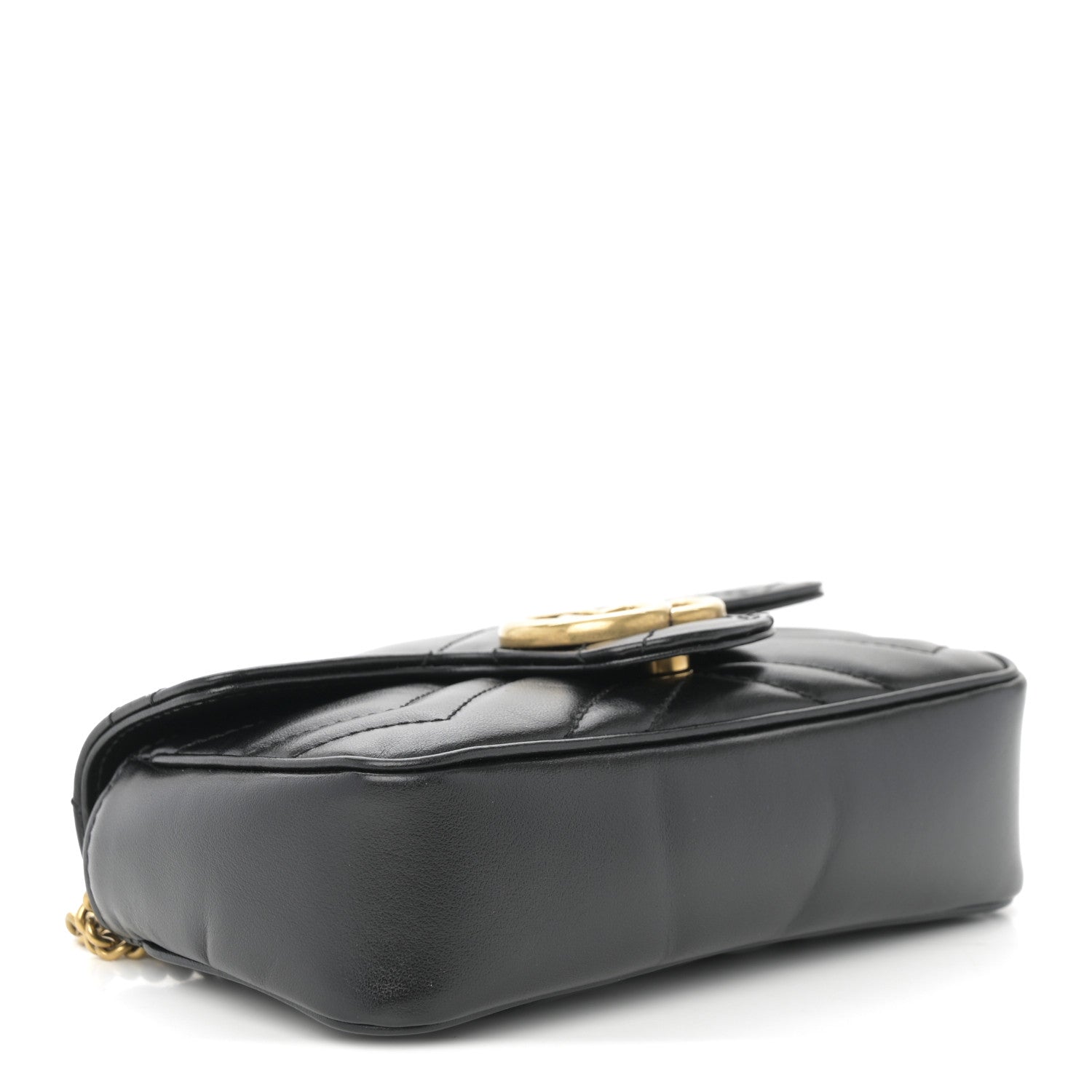 Gucci Calfskin Matelasse Super Mini GG Marmont Shoulder Bag Black 8 of 37
