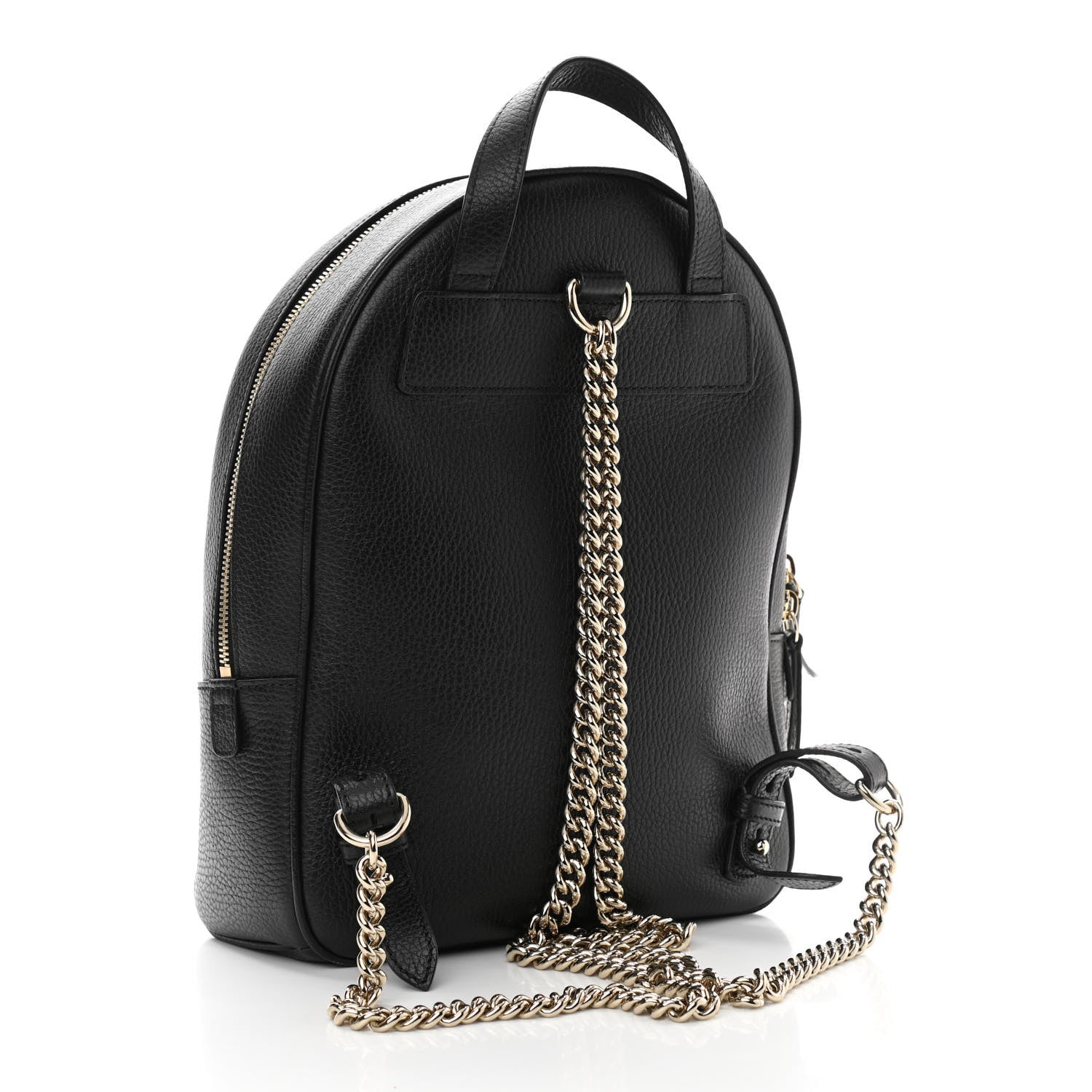 Gucci Pebbled Calfskin Soho Chain Backpack Black 3 of 11
