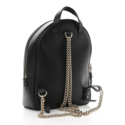 Gucci Pebbled Calfskin Soho Chain Backpack Black 3 of 11