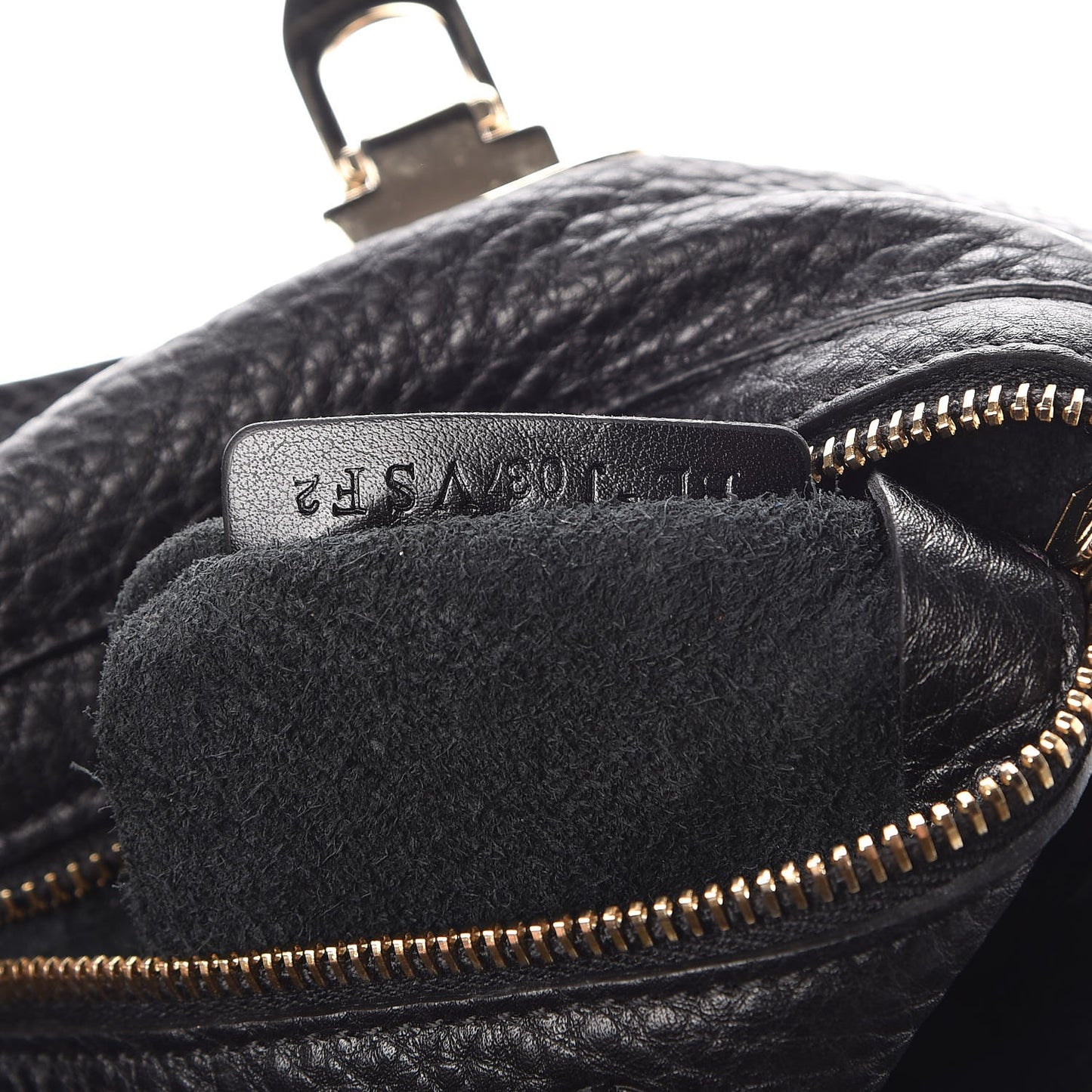 Grained Calfskin Small Rockstud Tote Black