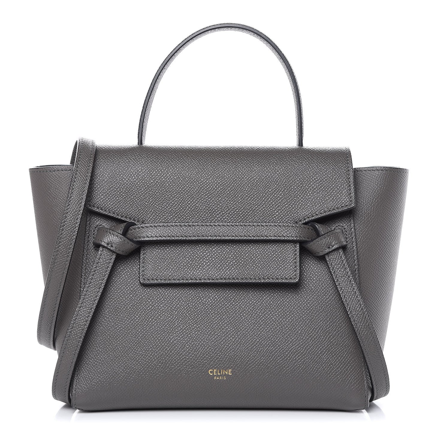 Grained Calfskin Nano Belt Bag Grey