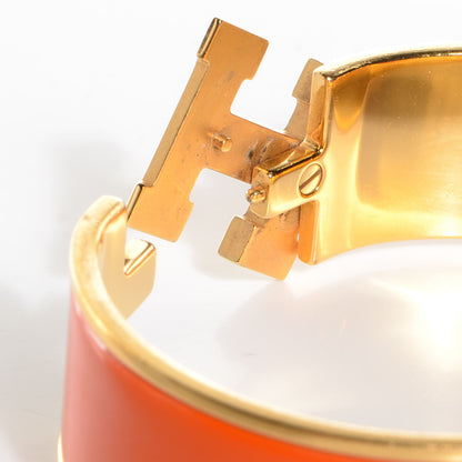 Hermes Enamel Wide Clic Clac H Bracelet PM Orange 7 of 7