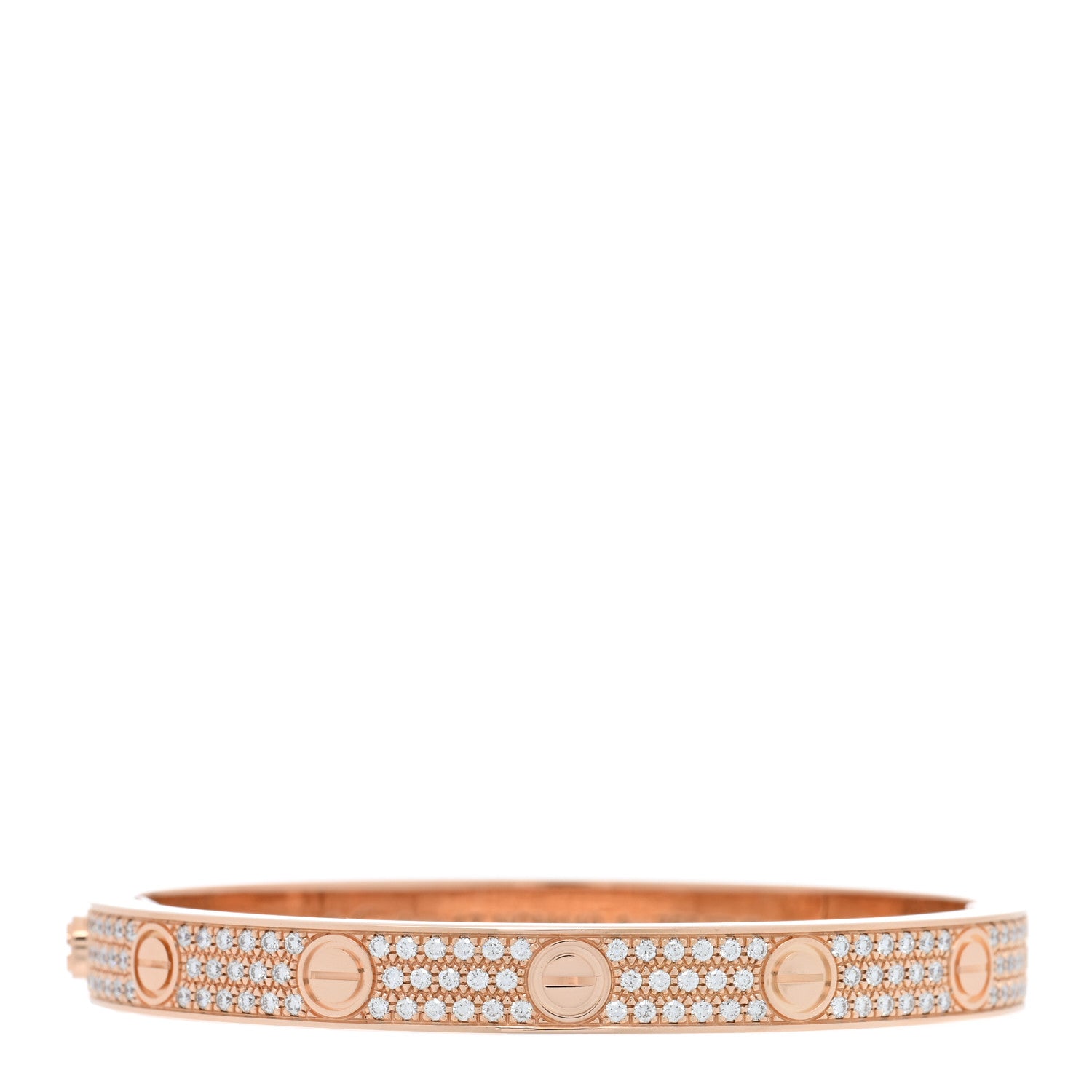 Cartier 18K Pink Gold Diamond LOVE Paved Bracelet 17 1 of 6