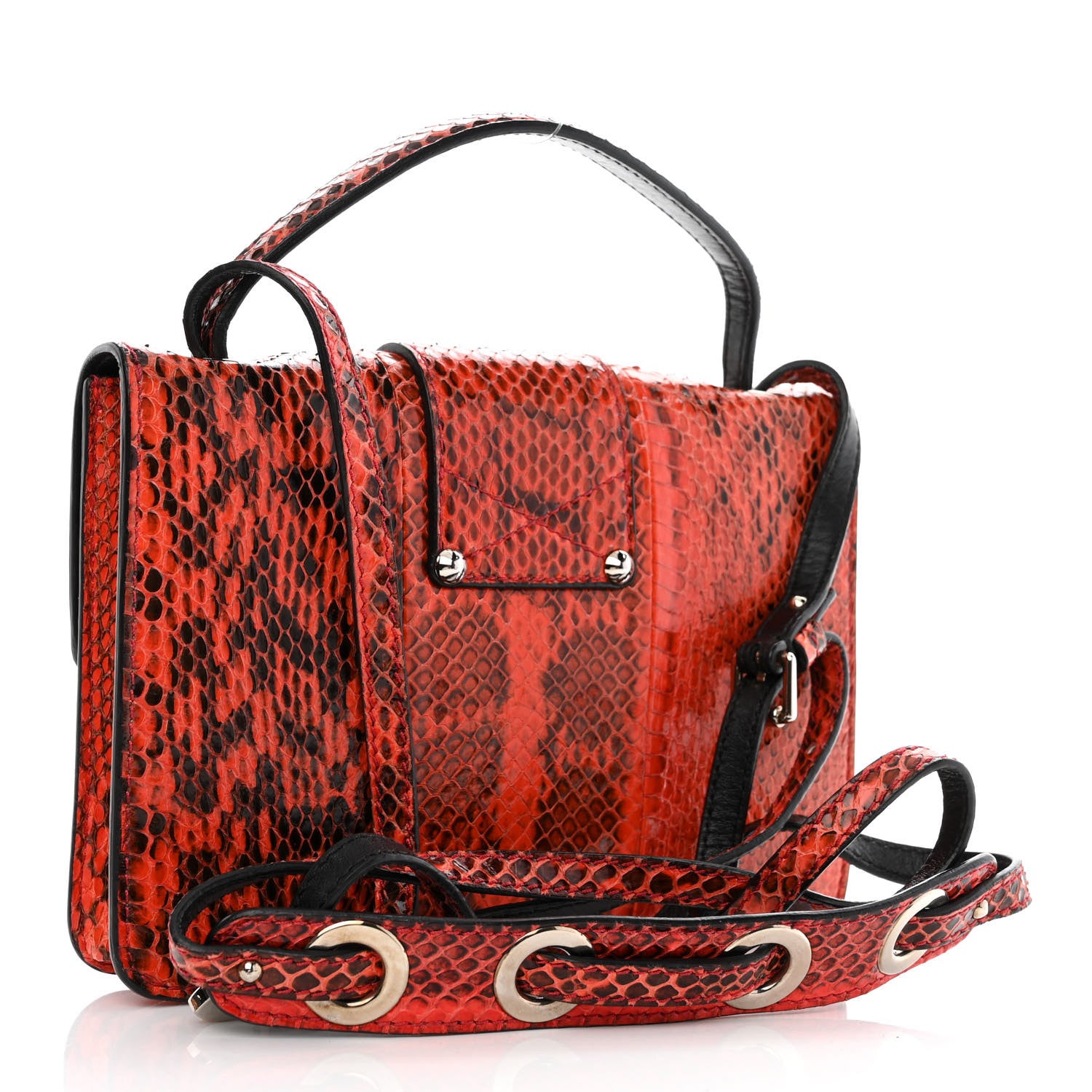 Jimmy Choo Snakeskin Rebel Crossbody Bag Orange 3 of 10