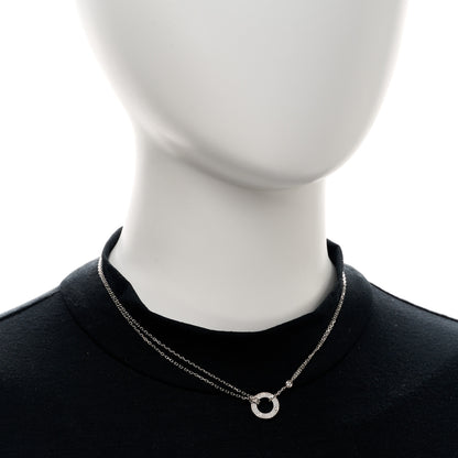 Cartier 18K White Gold 2 Diamond LOVE Necklace 2 of 5