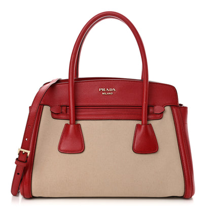 Prada Canapa Saffiano Cuir Tote Corda Fuoco 1 of 17