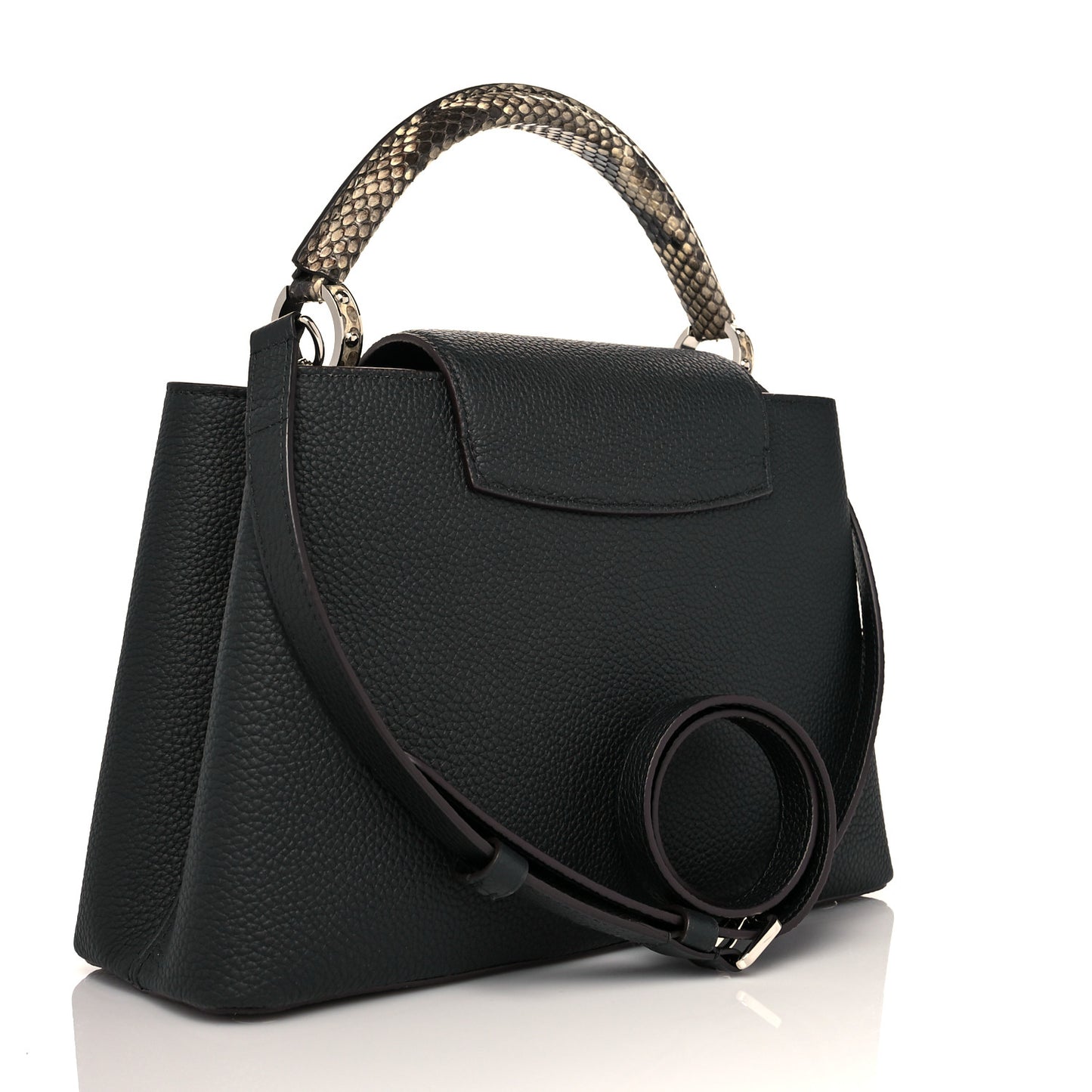 Taurillon Python Capucines PM Black