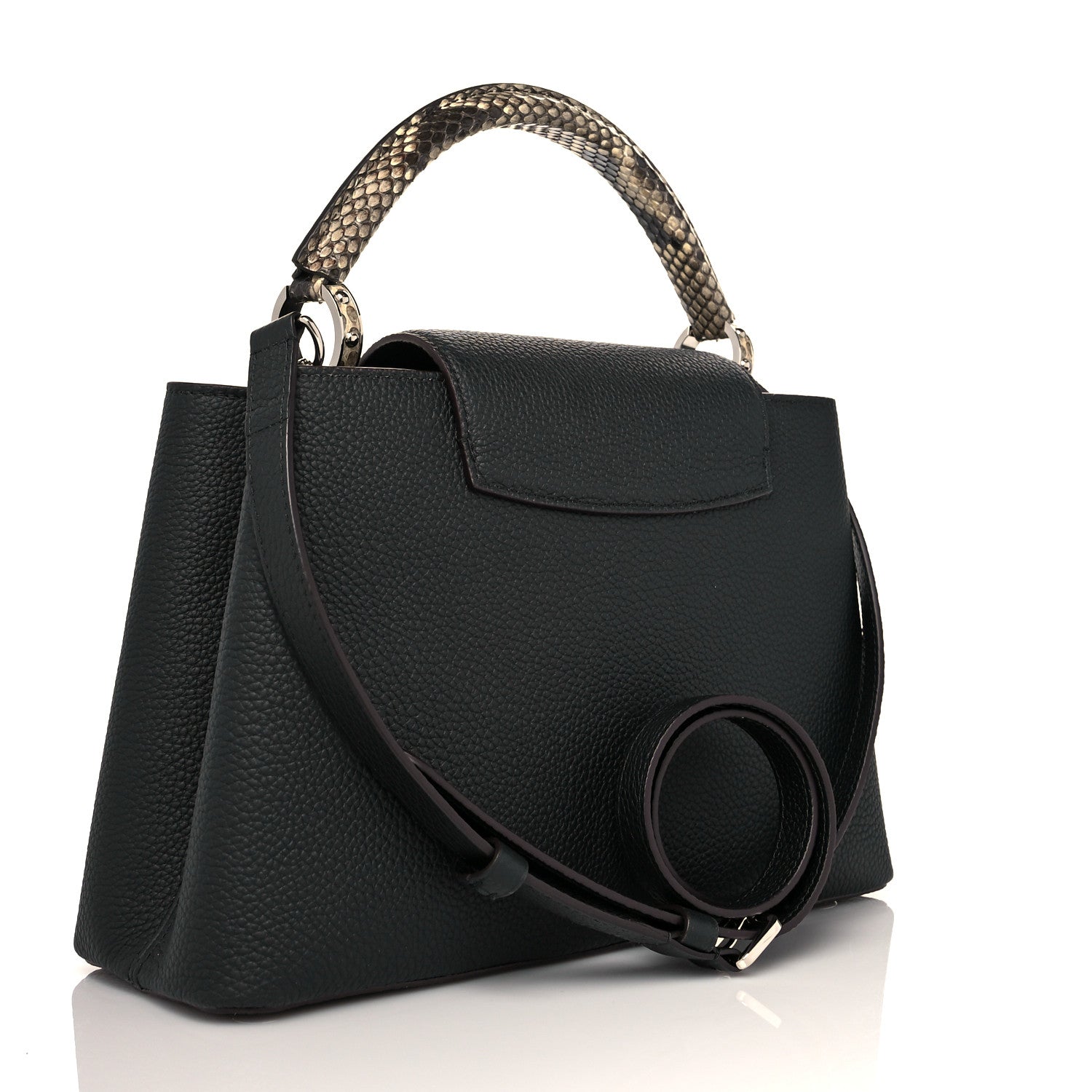 Louis Vuitton Taurillon Python Capucines PM Black 3 of 10