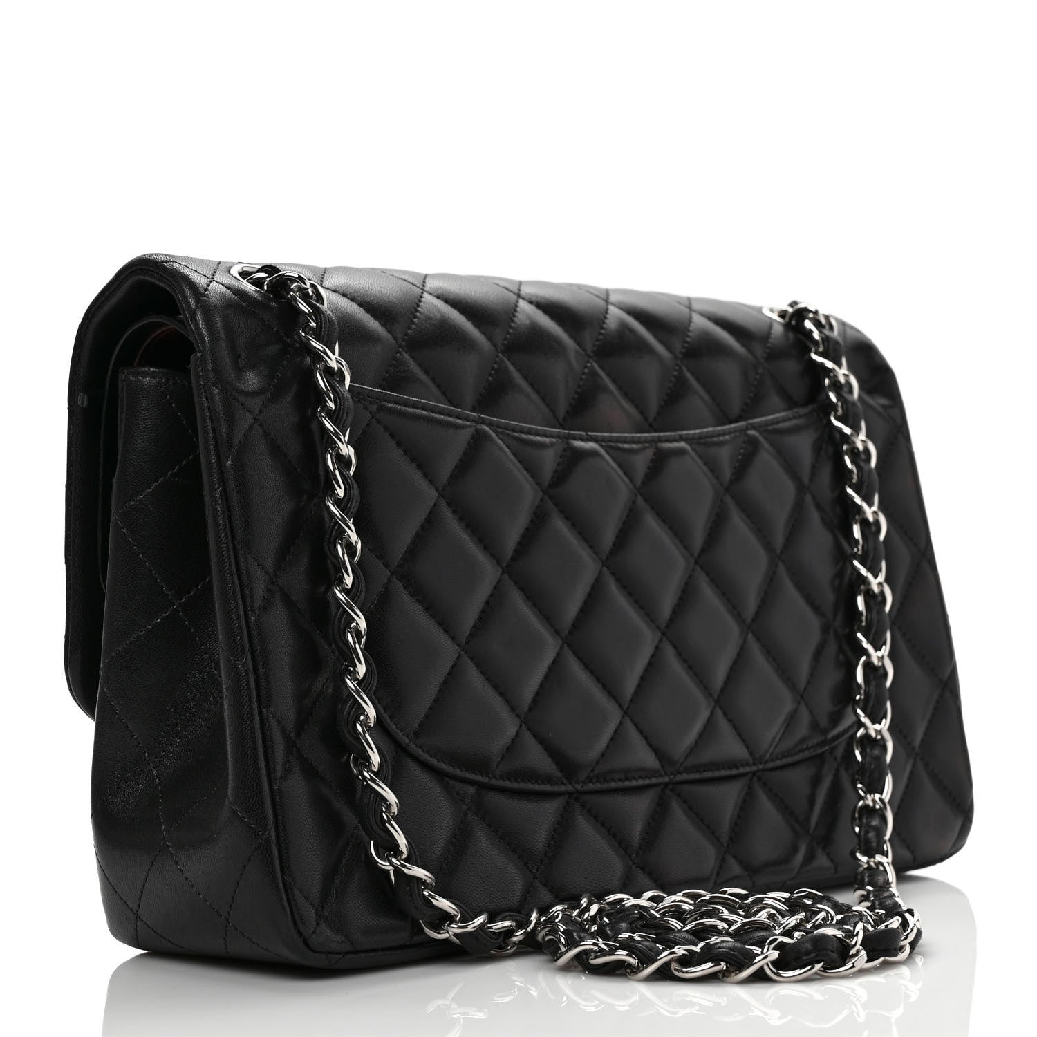 Chanel Lambskin Quilted Jumbo Double Flap Black 3 of 9