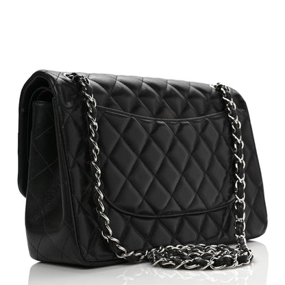 Chanel Lambskin Quilted Jumbo Double Flap Black 3 of 9