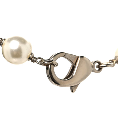 Chanel Pearl Crystal Bead CC Long Necklace Black 4 of 5