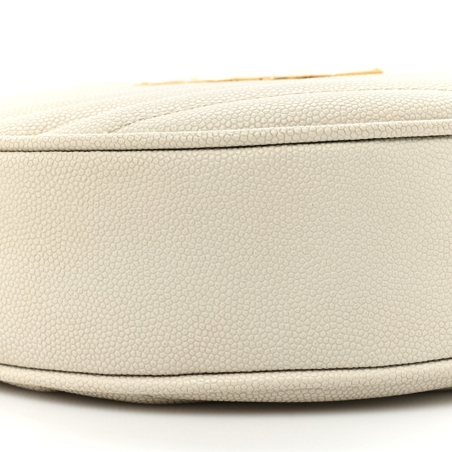 Grain De Poudre Matelasse Chevron Quilted Round Vinyle Camera Bag Crema Soft