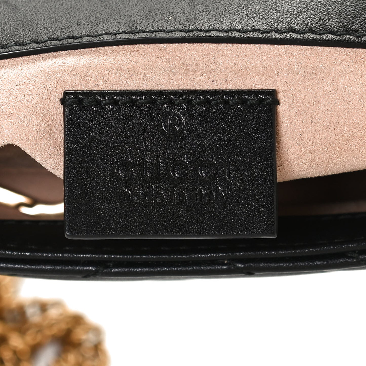 Calfskin Matelasse Super Mini GG Marmont Shoulder Bag Black