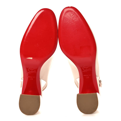 Christian Louboutin Patent So Jane Sling 55 Pump 39 Leche 6 of 8
