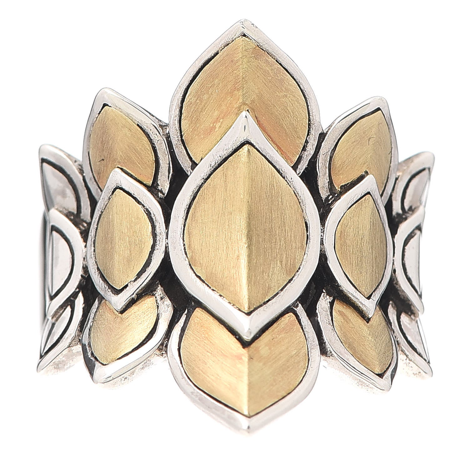 John Hardy Sterling Silver 18K Yellow Gold Naga Ring 54 7 1 of 5