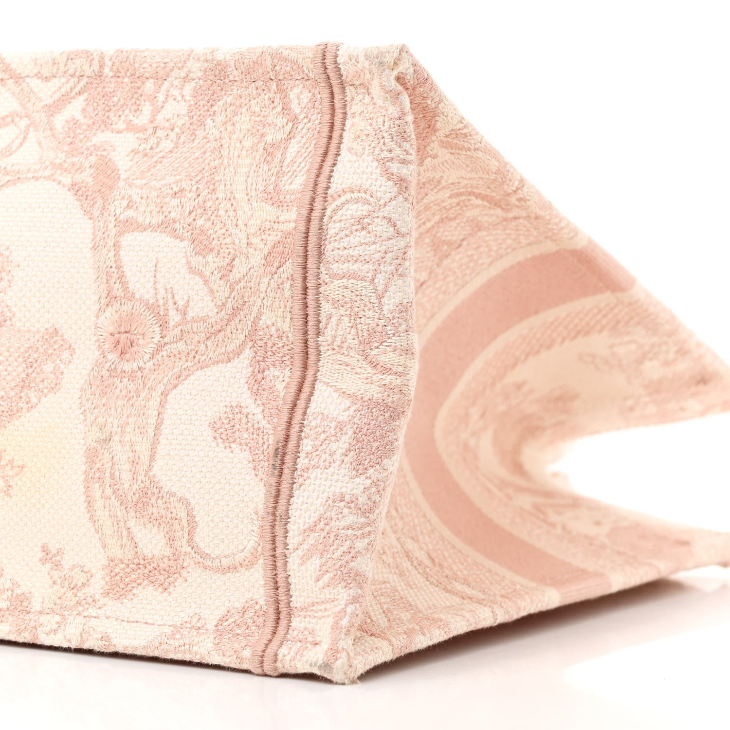 Christian Dior Canvas Embroidered Medium Dioriviera Toile De Jouy Book Tote Rose 10 of 13