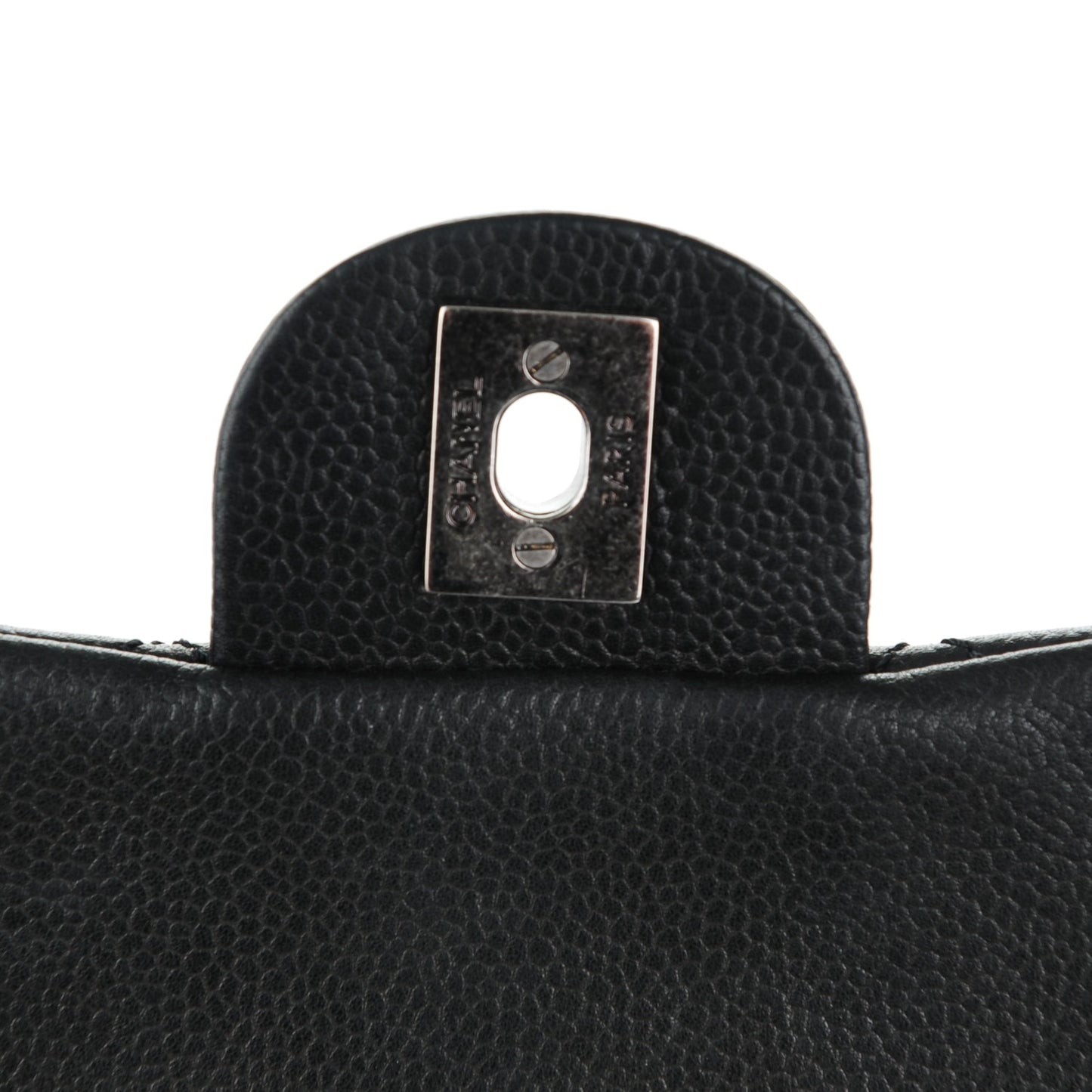 Caviar Quilted Medium Rock In Rome Single Flap Black