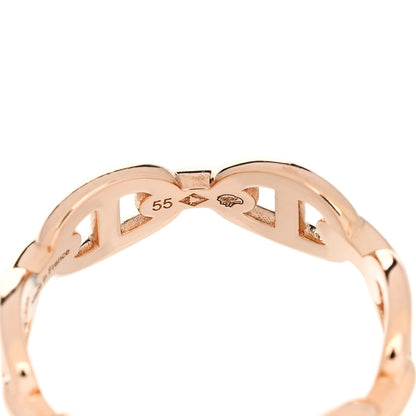 Hermes 18K Rose Gold PM Chaine d'Ancre Enchainee Ring 55 7.25 6 of 9