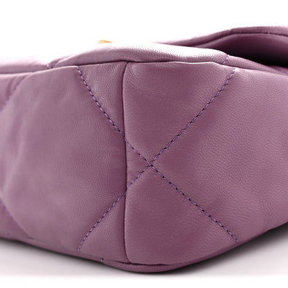Chanel Goatskin Quilted Medium Chanel 19 Flap Violet Purple 10 of 10