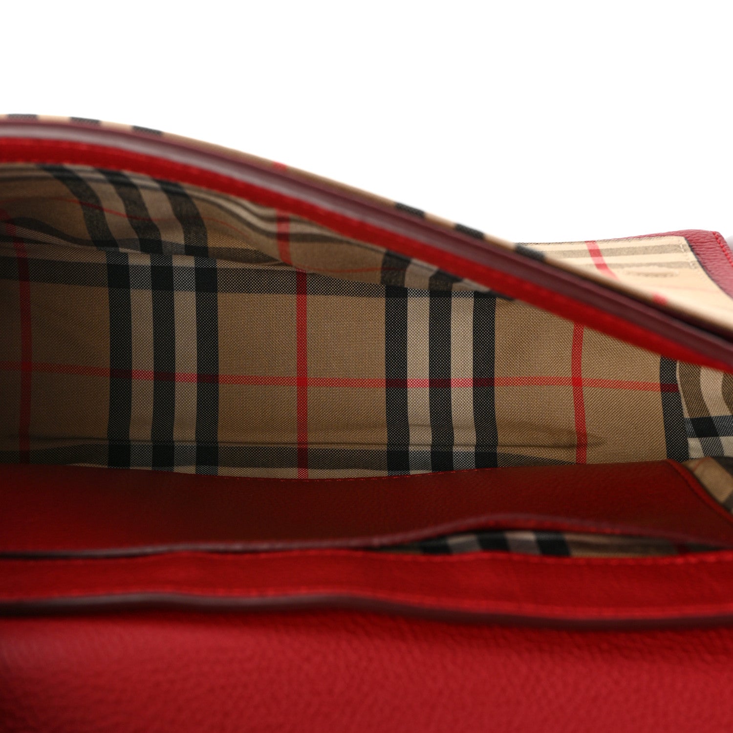 Burberry Calfskin Vintage Check Note Crossbody Bag Carmine Red 5 of 17