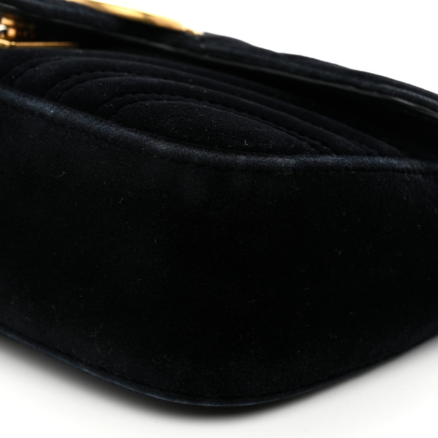 Gucci Velvet Matelasse Mini GG Marmont Shoulder Bag Black 10 of 10