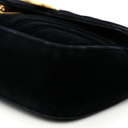 Gucci Velvet Matelasse Mini GG Marmont Shoulder Bag Black 10 of 10