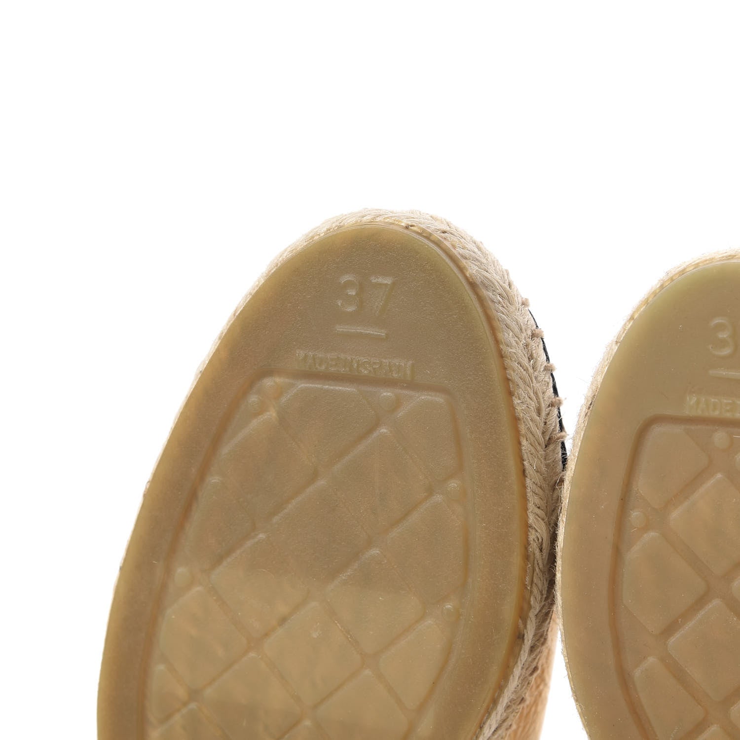 Chanel Laminated Lambskin Grosgrain CC Espadrilles 37 Gold Black 10 of 11