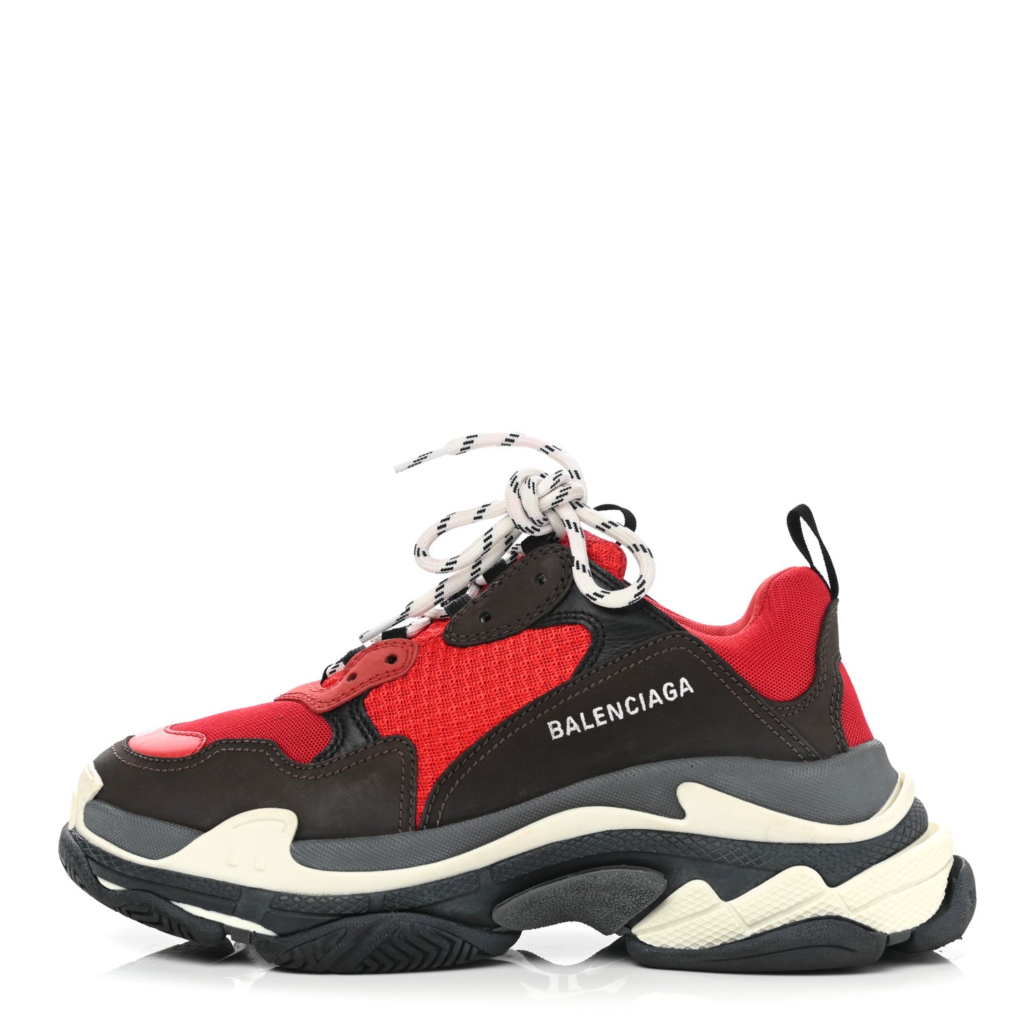 Balenciaga Fabric Mesh Mens Triple S Sneakers 41 Rouge Black 1 of 8