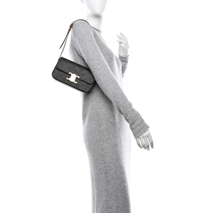 Celine Canvas Calfskin Triomphe Shoulder Bag Tan 2 of 13
