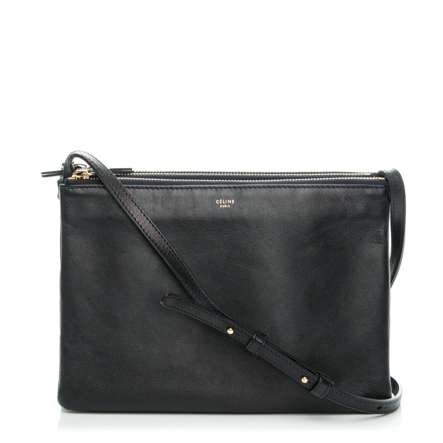 Lambskin Large Trio Crossbody Bag Navy Blue