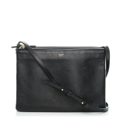 Celine Lambskin Large Trio Crossbody Bag Navy Blue 1 of 7