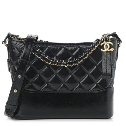 Chanel Patent Quilted Medium Gabrielle Hobo Black 1 of 10