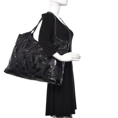 Chanel Patent Patchwork Large Brooklyn Tote Black 2 of 16