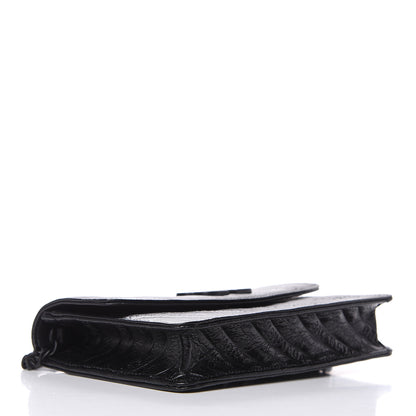 Balenciaga Shiny Goatskin Logo Embossed Monochrome BB Wallet On Chain Black 4 of 7
