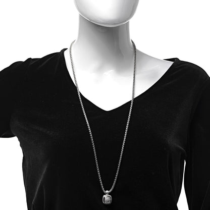 David Yurman Sterling Silver 14K Yellow Gold Diamond 11mm Albion Pendant Necklace 2 of 6