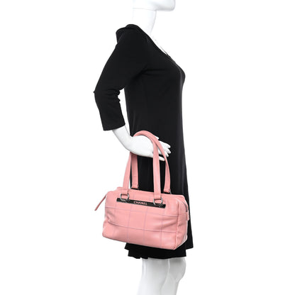 Chanel Caviar Square Stitched Bowler Pink 2 of 10