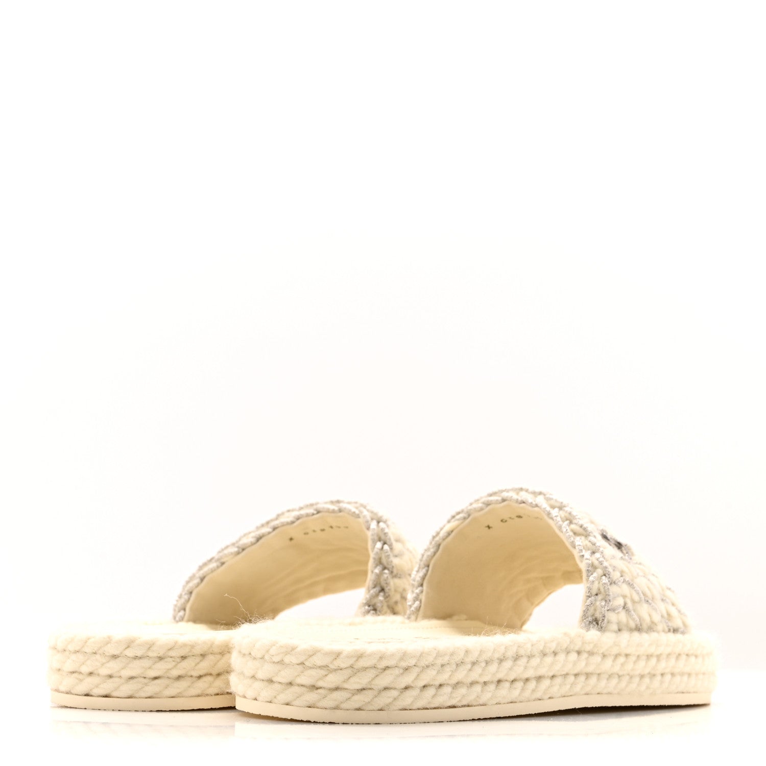 Chanel Braided Knit CC Mules 40 Ecru 4 of 10