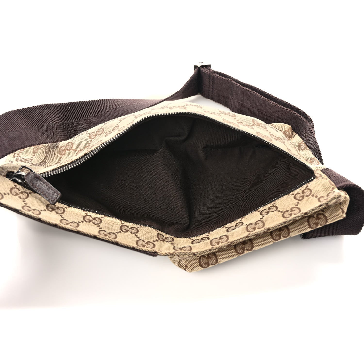Gucci GG Monogram Double Pocket Belt Bag Dark Brown 6 of 9