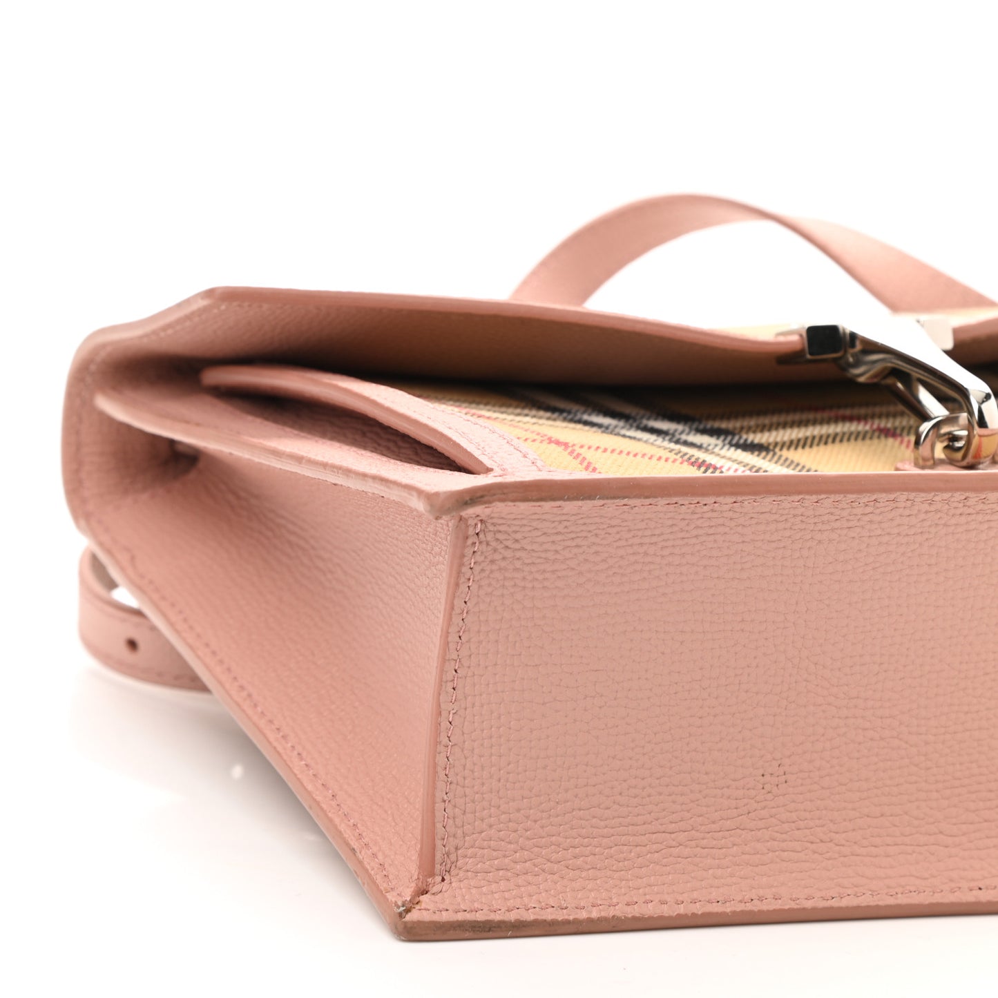 Grainy Calfskin Vintage Check Small Macken Crossbody Bag Ash Rose