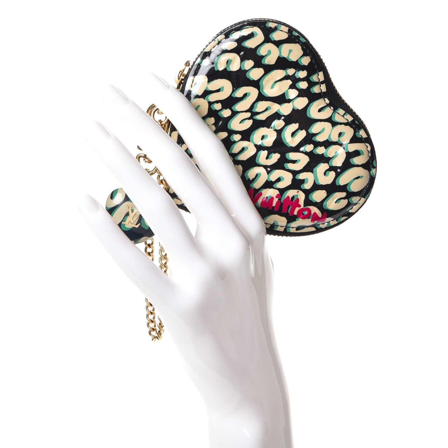 Louis Vuitton Vernis Leopard Coeur Heart Coin Purse Blue Infini 2 of 7
