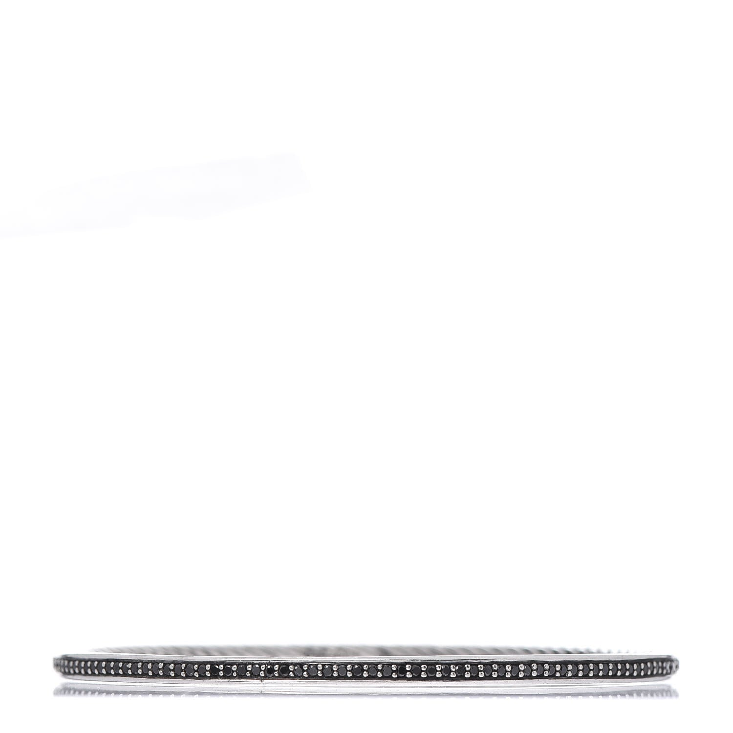 David Yurman Sterling Silver Black Diamond Cable Bangle Bracelet 3 of 4